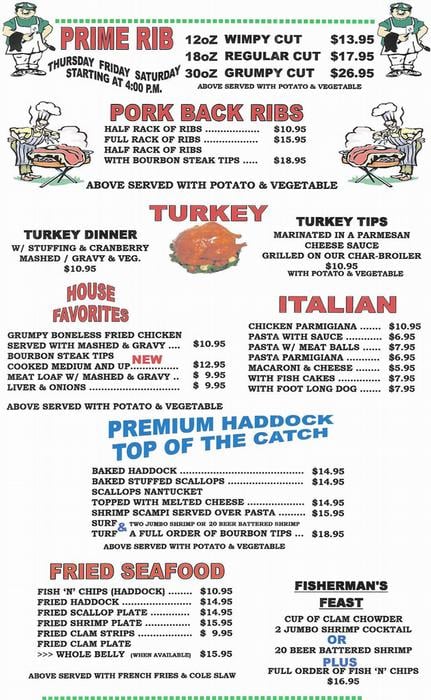 Grumpy White's with Menu, Light Colors