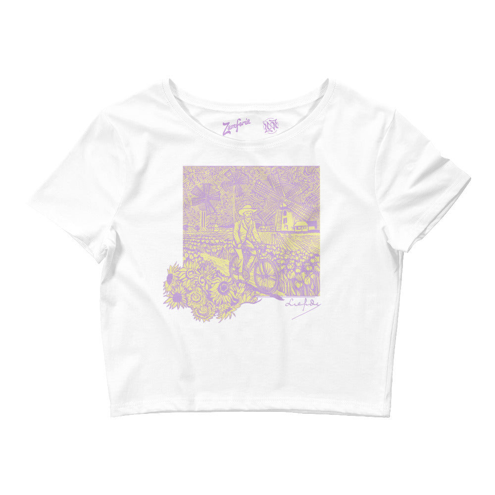 Van Gogh Pink, Women’s Crop Top, Love in Dutch