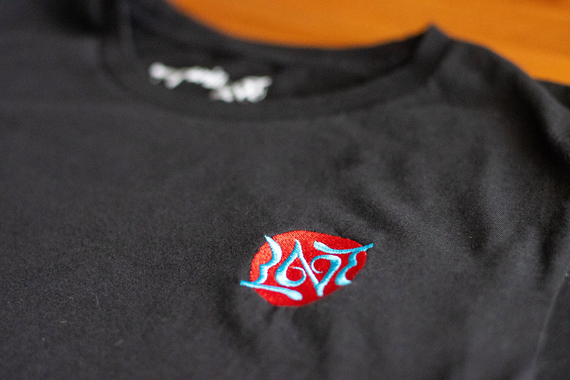 The Love Ambigram, Flamingo Pink/Teal, Crew Neck