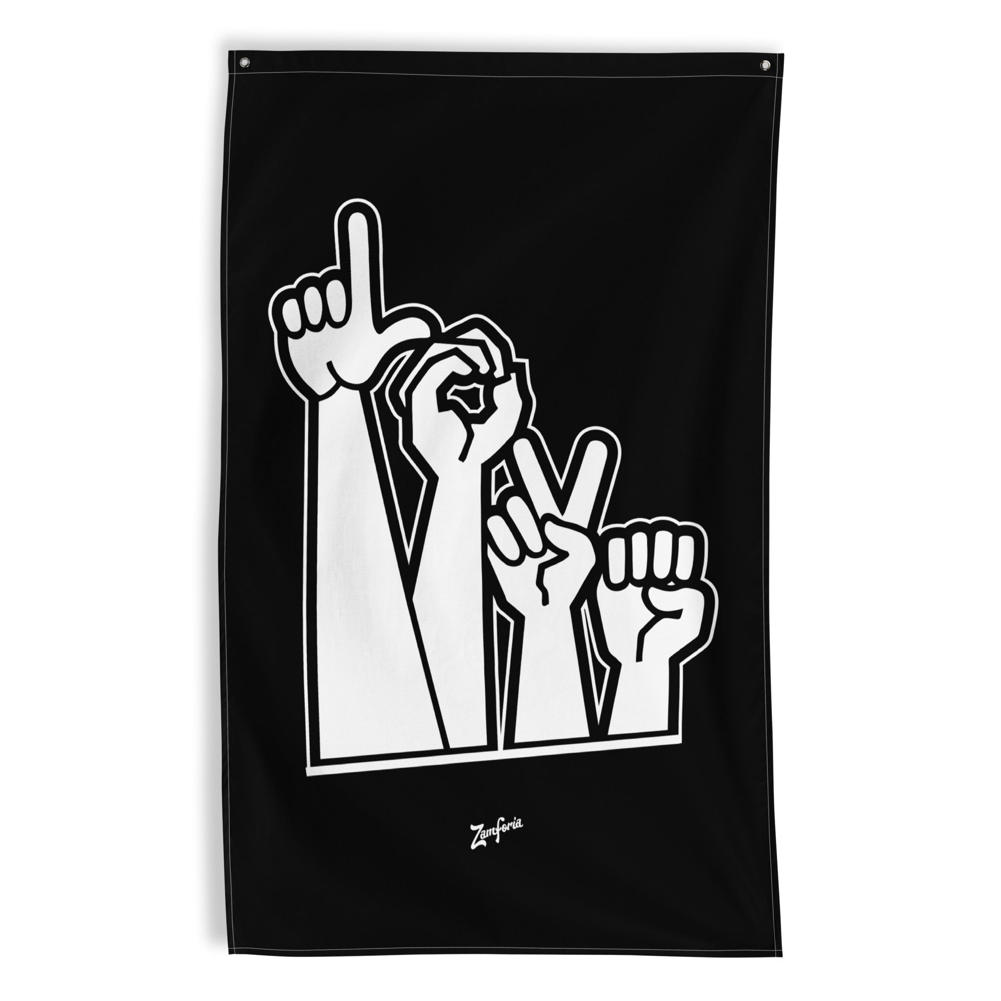 Sign Language Flag - Black + White