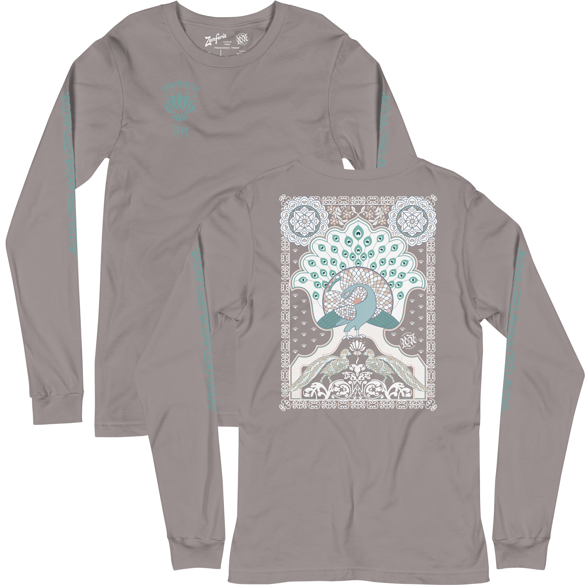 Mahal Peacock, Love in Hindi, Long Sleeve