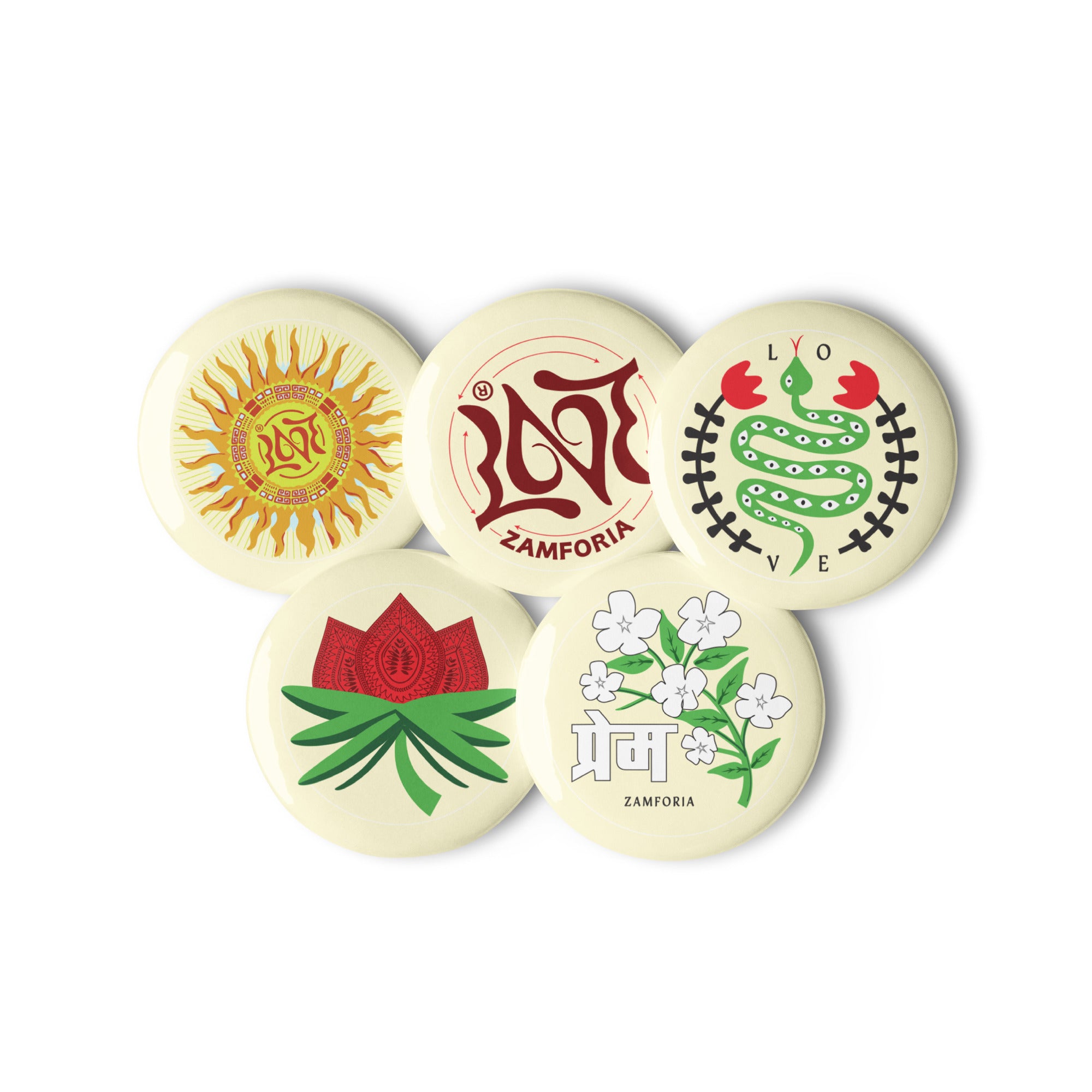 Button Set - Garden Hindi