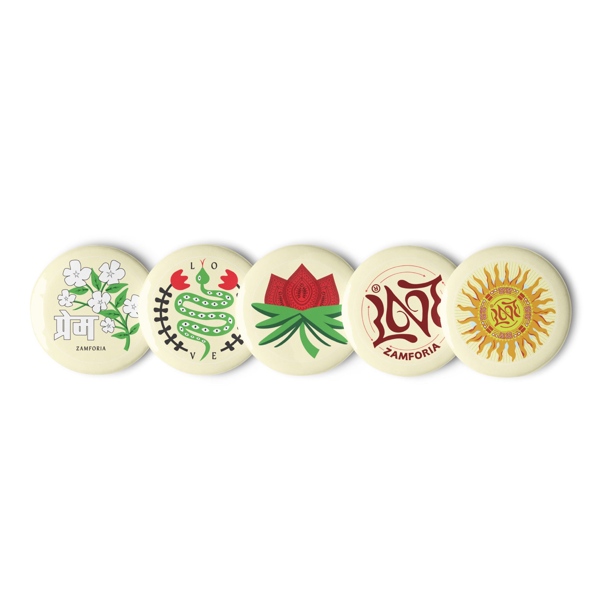 Button Set - Garden Hindi